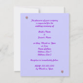 Roze Paarse Geraniums Bloemen Bruiloft Uitnodiging (Achterkant)