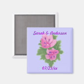 Roze Paarse Geraniums Bloemen Save the date Magnet (Voorkant / Achterkant)