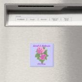 Roze Paarse Geraniums Bloemen Save the date Magnet (Insitu (Vaatwasser))