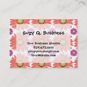 Roze Paarse Gerber Daisy Flowers Floral Pattern Visitekaartje