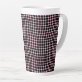 Roze Paarse Geruite Geruite Naadloos Patroon Latte Mok