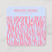 Roze Paarse gestreepte moderne oorbellen display K Vierkante Visitekaartje (Voorkant)