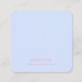 Roze Paarse gestreepte moderne oorbellen display K Vierkante Visitekaartje (Achterkant)