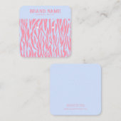 Roze Paarse gestreepte moderne oorbellen display K Vierkante Visitekaartje (Voorkant / Achterkant)