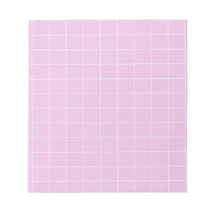 Roze Paarse Gingham Geruit Stijlvol Briefpapier Notitieblok