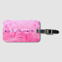 Roze Paarse Girly Eenvoudige Moderne Monogram Sjab Bagagelabel