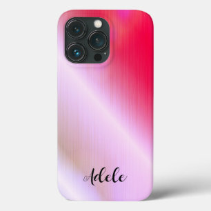 Roze Paarse Glanzende RVS Metaal Case-Mate iPhone Case