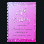Roze Paarse Glitter 40e verjaardag gastenboek Notitieboek<br><div class="desc">Roze en Paarse Ombre Glitter 40e verjaardag Party Guest Book. Dit gastenboek is ideaal voor de Roze en Paarse Sparkle Glitter draaien veertig verjaardagsfeest op zoek om te vieren in roze en Paarse. Neem contact op met de ontwerper voor overeenkomende items.</div>