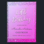 Roze Paarse Glitter 40e verjaardag gastenboek Notitieboek<br><div class="desc">Roze en Paarse Ombre Glitter 40e verjaardag Party Guest Book. Dit gastenboek is ideaal voor de Roze en Paarse Sparkle Glitter draaien veertig verjaardagsfeest op zoek om te vieren in roze en Paarse. Neem contact op met de ontwerper voor overeenkomende items.</div>