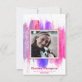 Roze & Paarse Glitter Afstudeer Uitnodiging (Voorkant)