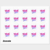 Roze Paarse Glitter Bedankt Sticker met Sterren (Vel)
