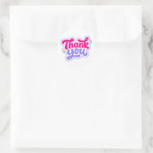 Roze Paarse Glitter Bedankt Sticker met Sterren (Tas)