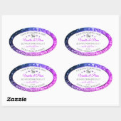 Roze Paarse Glitter Diamonds Logo Productlabels Ovale Sticker (Vel)