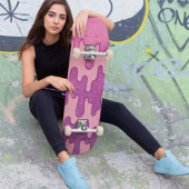 Roze & Paarse Glitter Drip Esthetische Smelten Persoonlijk Skateboard
