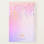 Roze paarse glitter druppels foto meisje 2026 planner (Achterkant)
