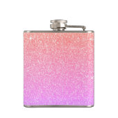 Roze Paarse glitter en Sparkle Monogram Heupfles (Achterkant)