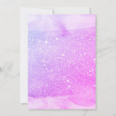 Roze Paarse Glitter Girl 1e Heilige Communie Kaart (Achterkant)