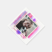 Roze & Paarse Glitter Glans Afstuderen Servet (Hoek)