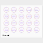 Roze Paarse glitter Hearts Aangepast Ronde Sticker (Vel)