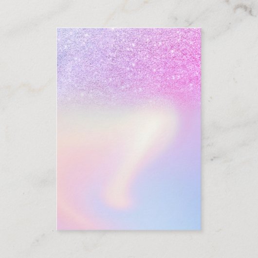 Roze Paarse Glitter Holografisch bruidsregister qr Informatiekaartje (Achterkant)