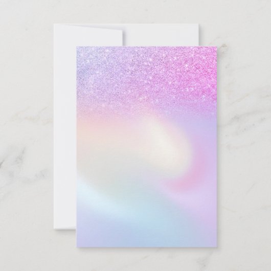 Roze Paarse Glitter Holografisch vrijgezellenfeest Bedankkaart (Achterkant)