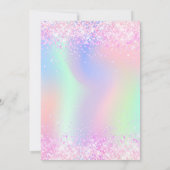 Roze paarse glitter holografische 10e verjaardag kaart (Achterkant)