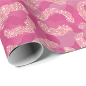 Roze Paarse Glitter Leopard Animal Print Gradiënt Cadeaupapier (Rol Hoek)