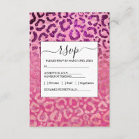 Roze Paarse Glitter Leopard Animal Print Gradiënt