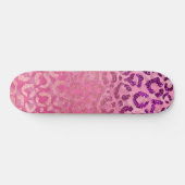Roze Paarse Glitter Leopard Animal Print Gradiënt Persoonlijk Skateboard (Horizontaal)