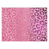 Roze Paarse Glitter Leopard Animal Print Gradiënt Tafelkleed (Voorkant (Horizontaal))