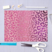 Roze Paarse Glitter Leopard Animal Print Gradiënt Tissuepapier (Craft)