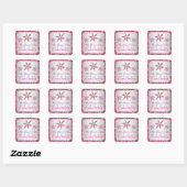 Roze, Paarse Glitter LOOK Snowflakes Sticker (Vel)