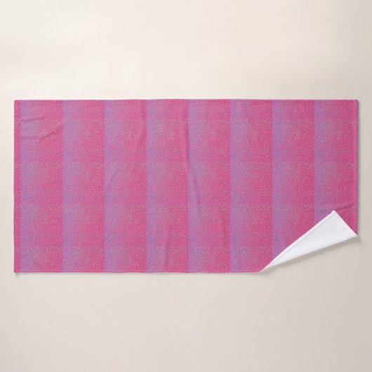 Roze Paarse glitter ombre Stripes Pattern Girly Badhanddoek (Badhanddoek)