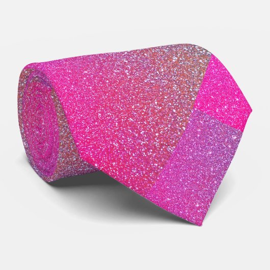 Roze Paarse Glitter Patterns Glittery Sparkle Gift Stropdas (Opgerold)