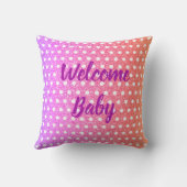 Roze Paarse Glitter Polka Dots Schattige Baby show Kussen (Achterkant)
