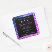 Roze Paarse Glitter Product Labels diamanten zwart (Envelop)