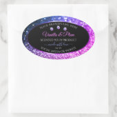 Roze Paarse Glitter Product Labels diamanten zwart (Tas)