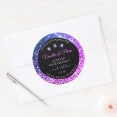 Roze Paarse Glitter Product Labels diamanten zwart (Envelop)
