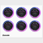Roze Paarse Glitter Product Labels diamanten zwart (Vel)