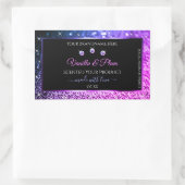Roze Paarse Glitter Product Labels diamanten zwart (Tas)