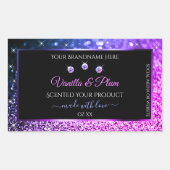 Roze Paarse Glitter Product Labels diamanten zwart (Voorkant)
