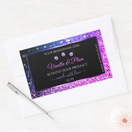 Roze Paarse Glitter Product Labels diamanten zwart