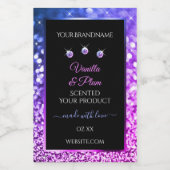 Roze Paarse Glitter Product Labels diamanten zwart Voedselcontainer Etiket (Enkel label)