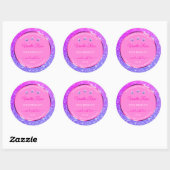 Roze Paarse Glitter Product Labels neushoorns (Vel)