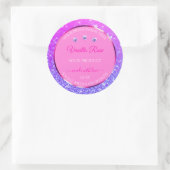 Roze Paarse Glitter Product Labels neushoorns (Tas)
