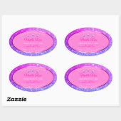 Roze Paarse Glitter Product Labels neushoorns (Vel)