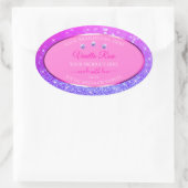 Roze Paarse Glitter Product Labels neushoorns (Tas)
