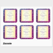 Roze Paarse Glitter Product Verpakkingslabels Goud Vierkante Sticker (Vel)