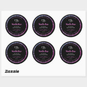 Roze Paarse Glitter Product Verpakkingslabels Zwar Ronde Sticker (Vel)