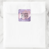 Roze Paarse Glitter Purim Label (Tas)